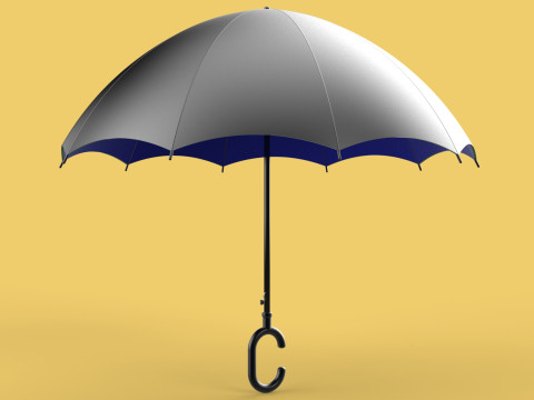 C SHAPE HANDLE STICK INVERTED REVERSE UMBRELLA AUTO FOLDABLE 3D Model