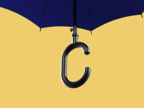 C SHAPE HANDLE STICK INVERTED REVERSE UMBRELLA AUTO FOLDABLE 3D Model