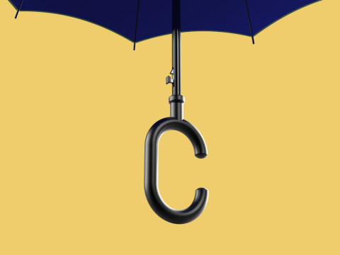 C SHAPE HANDLE STICK INVERTED REVERSE UMBRELLA AUTO FOLDABLE 3D Model