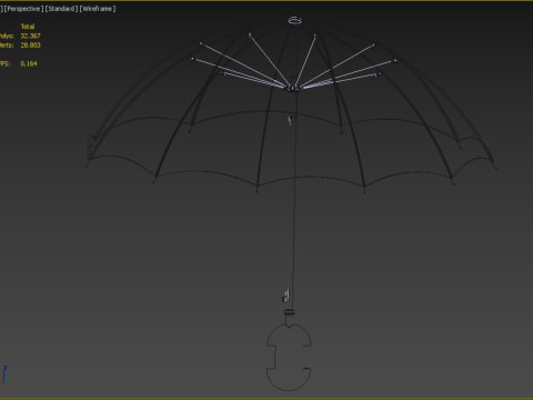 C SHAPE HANDLE STICK INVERTED REVERSE UMBRELLA AUTO FOLDABLE 3D Model