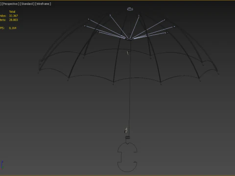 C SHAPE HANDLE STICK INVERTED REVERSE UMBRELLA AUTO FOLDABLE 3D Model