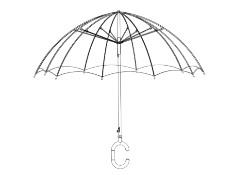 C SHAPE HANDLE STICK INVERTED REVERSE UMBRELLA AUTO FOLDABLE 3D Model