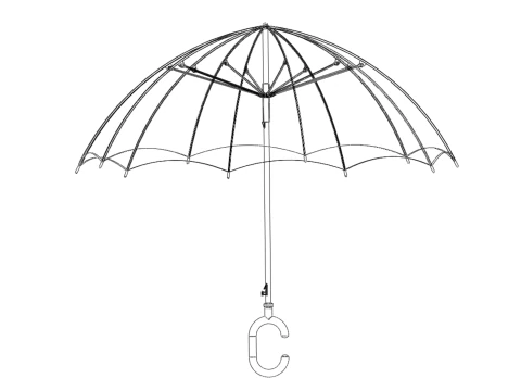 C SHAPE HANDLE STICK INVERTED REVERSE UMBRELLA AUTO FOLDABLE 3D Model
