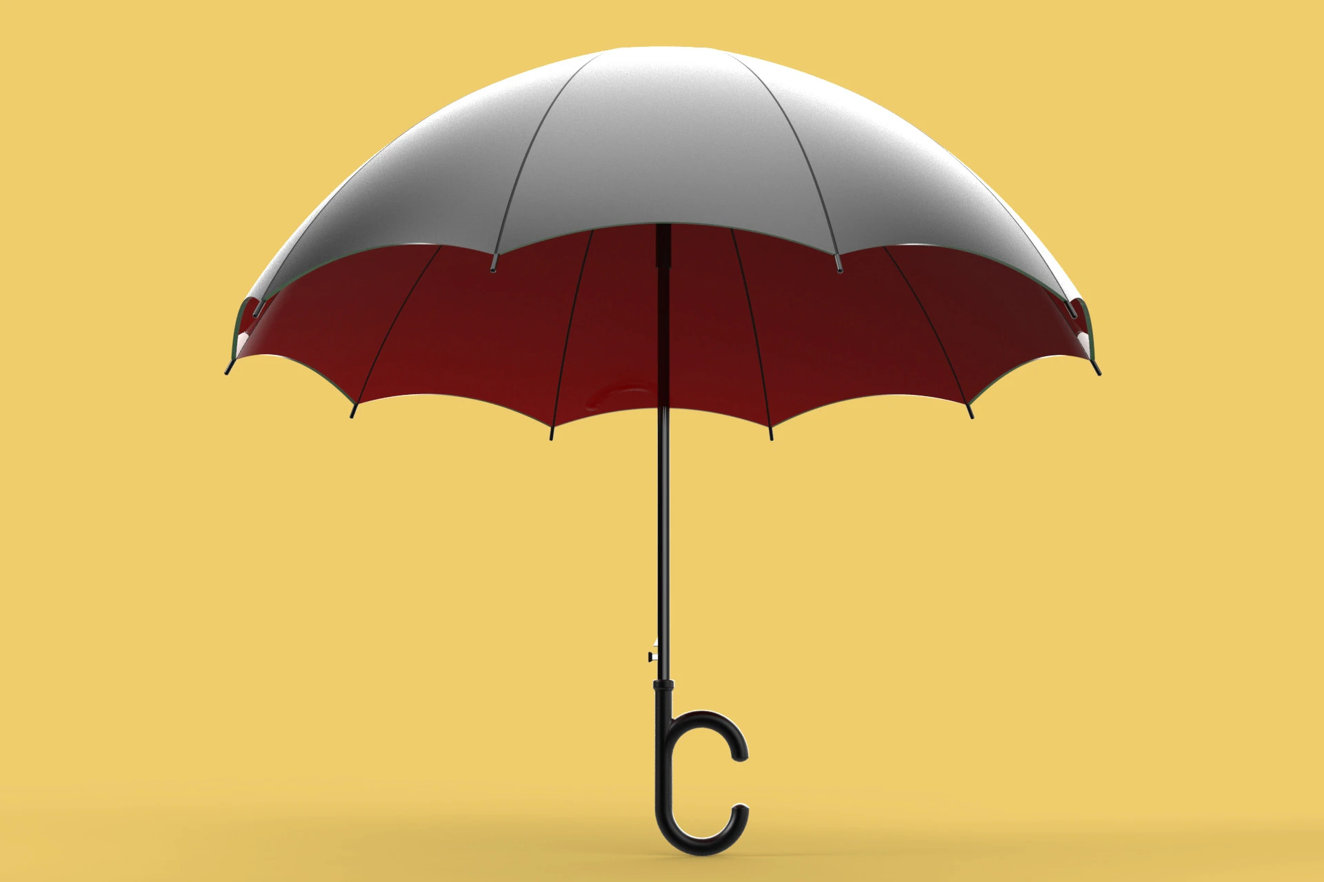 REVERSE C SHAPE HANDLE STICK INVERTED UMBRELLA AUTO OPEN FOLDING 3D Model .c4d .max .obj .3ds .fbx .stl .blend 