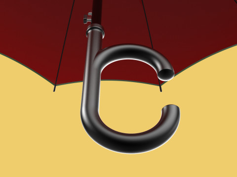 REVERSE C SHAPE HANDLE STICK INVERTED UMBRELLA AUTO OPEN FOLDING Modèle 3D