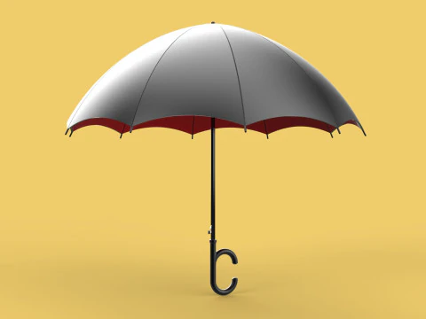 REVERSE C SHAPE HANDLE STICK INVERTED UMBRELLA AUTO OPEN FOLDING 3D Model