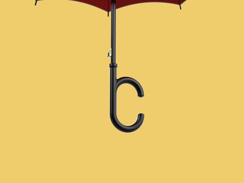 REVERSE C SHAPE HANDLE STICK INVERTED UMBRELLA AUTO OPEN FOLDING Modèle 3D