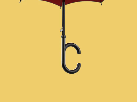 REVERSE C SHAPE HANDLE STICK INVERTED UMBRELLA AUTO OPEN FOLDING 3D Model