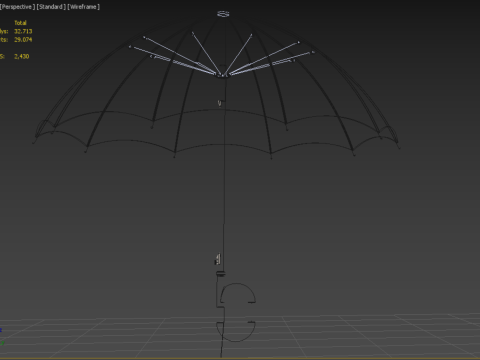 REVERSE C SHAPE HANDLE STICK INVERTED UMBRELLA AUTO OPEN FOLDING Modèle 3D
