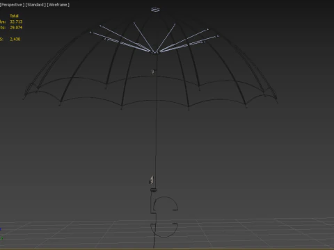 REVERSE C SHAPE HANDLE STICK INVERTED UMBRELLA AUTO OPEN FOLDING 3D Model