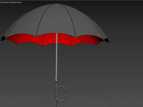 REVERSE C SHAPE HANDLE STICK INVERTED UMBRELLA AUTO OPEN FOLDING 3D Model