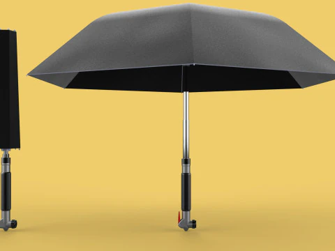 MULTIFUNCTION HANDLE AIR PUMP UMBRELLA INFLATOR BIKE PORTABLE 3D Model