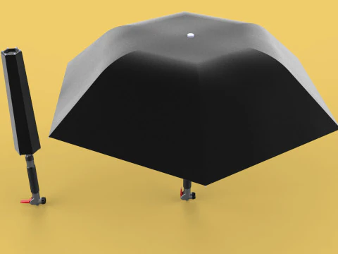 MULTIFUNCTION HANDLE AIR PUMP UMBRELLA INFLATOR BIKE PORTABLE 3D Model