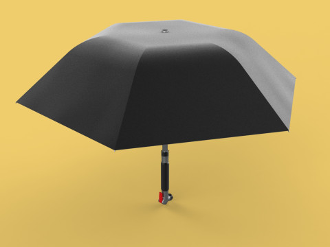 MULTIFUNCTION HANDLE AIR PUMP UMBRELLA INFLATOR BIKE PORTABLE 3D 모델
