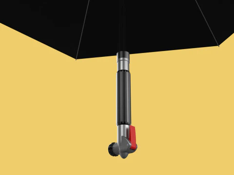 MULTIFUNCTION HANDLE AIR PUMP UMBRELLA INFLATOR BIKE PORTABLE 3D Model