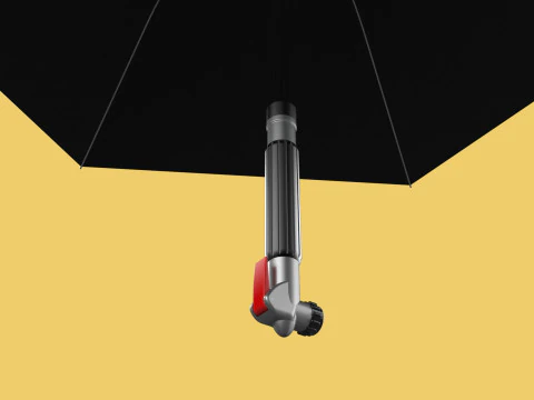 MULTIFUNCTION HANDLE AIR PUMP UMBRELLA INFLATOR BIKE PORTABLE 3D Model