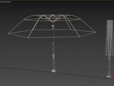 MULTIFUNCTION HANDLE AIR PUMP UMBRELLA INFLATOR BIKE PORTABLE 3D Model