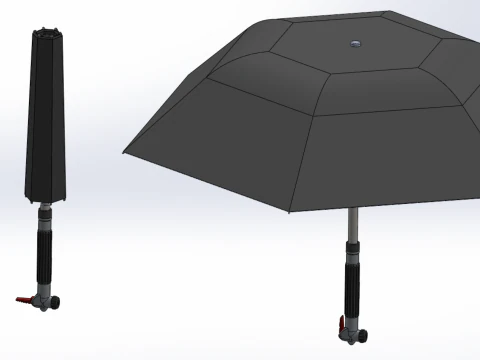 MULTIFUNCTION HANDLE AIR PUMP UMBRELLA INFLATOR BIKE PORTABLE 3D Model