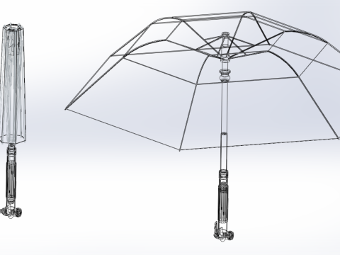 MULTIFUNCTION HANDLE AIR PUMP UMBRELLA INFLATOR BIKE PORTABLE 3D 모델