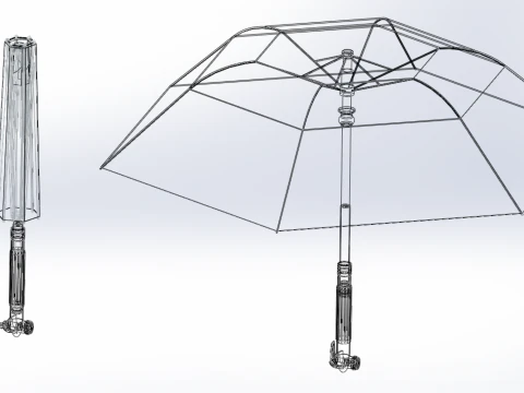 MULTIFUNCTION HANDLE AIR PUMP UMBRELLA INFLATOR BIKE PORTABLE 3D Model