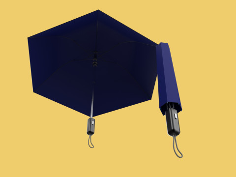FOLDED OPEN CLOSED UMBRELLA AUTO FOLDABLE FOLDING COMPACT CLOSE 3D 模型