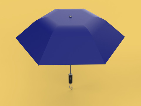 FOLDED OPEN CLOSED UMBRELLA AUTO FOLDABLE FOLDING COMPACT CLOSE 3D 模型