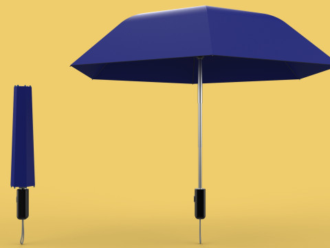 FOLDED OPEN CLOSED UMBRELLA AUTO FOLDABLE FOLDING COMPACT CLOSE 3D 模型