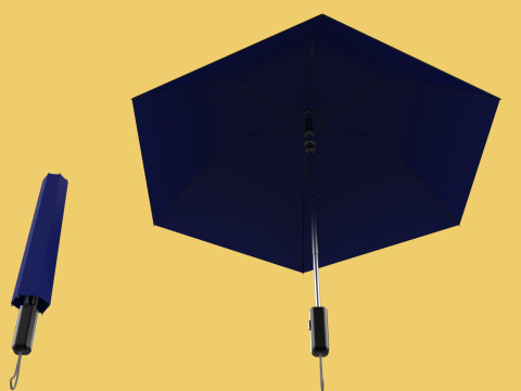 FOLDED OPEN CLOSED UMBRELLA AUTO FOLDABLE FOLDING COMPACT CLOSE 3D 模型