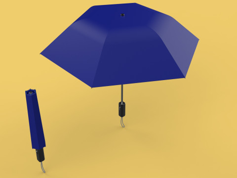 FOLDED OPEN CLOSED UMBRELLA AUTO FOLDABLE FOLDING COMPACT CLOSE 3D 模型