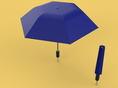 FOLDED OPEN CLOSED UMBRELLA AUTO FOLDABLE FOLDING COMPACT CLOSE 3D 模型