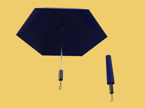 FOLDED OPEN CLOSED UMBRELLA AUTO FOLDABLE FOLDING COMPACT CLOSE 3D 模型