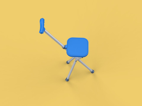 PORTABLE CANE STICK CHAIR WALKING SEAT STOOL POLE CRUTCH FOLDING Modèle 3D