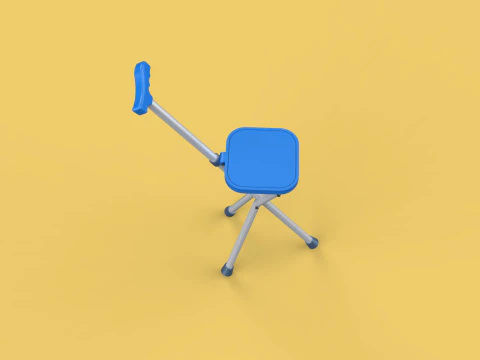 PORTABLE CANE STICK CHAIR WALKING SEAT STOOL POLE CRUTCH FOLDING 3D Model