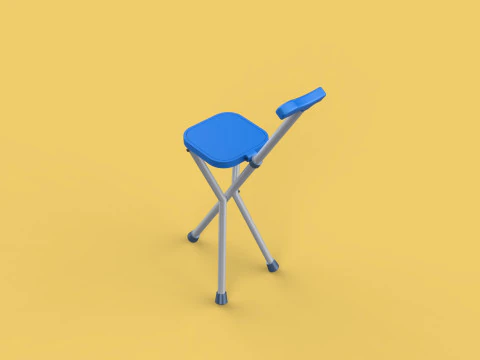 PORTABLE CANE STICK CHAIR WALKING SEAT STOOL POLE CRUTCH FOLDING 3D Model