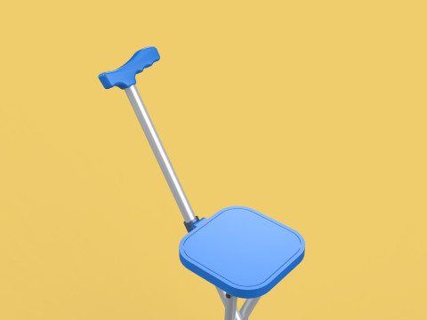 PORTABLE CANE STICK CHAIR WALKING SEAT STOOL POLE CRUTCH FOLDING Modèle 3D