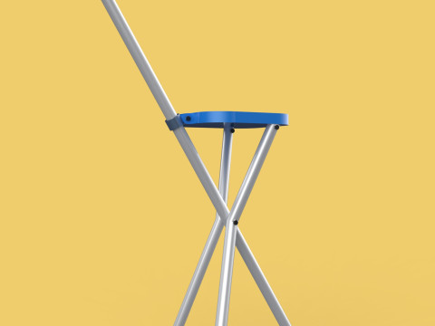 PORTABLE CANE STICK CHAIR WALKING SEAT STOOL POLE CRUTCH FOLDING Modèle 3D