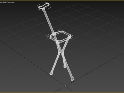 PORTABLE CANE STICK CHAIR WALKING SEAT STOOL POLE CRUTCH FOLDING Modèle 3D