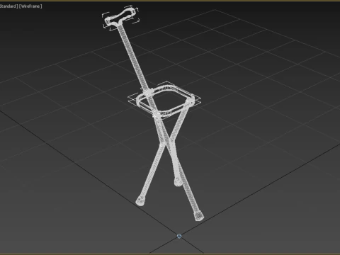 PORTABLE CANE STICK CHAIR WALKING SEAT STOOL POLE CRUTCH FOLDING 3D Model