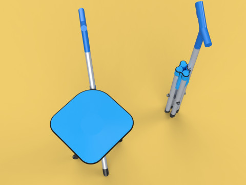 CANE STICK CHAIR WALKING SEAT STOOL POLE CRUTCH FOLDING PORTABLE 3D Модель