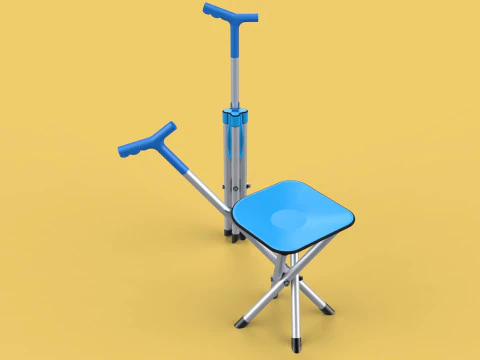 CANE STICK CHAIR WALKING SEAT STOOL POLE CRUTCH FOLDING PORTABLE 3D Model