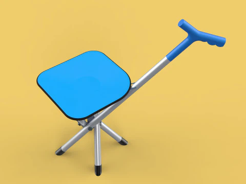 CANE STICK CHAIR WALKING SEAT STOOL POLE CRUTCH FOLDING PORTABLE 3D Model