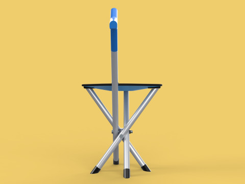 CANE STICK CHAIR WALKING SEAT STOOL POLE CRUTCH FOLDING PORTABLE 3D Модель