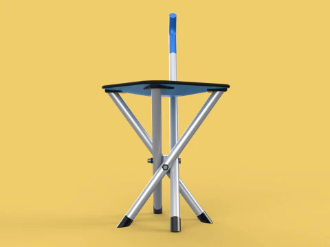 CANE STICK CHAIR WALKING SEAT STOOL POLE CRUTCH FOLDING PORTABLE 3D Model