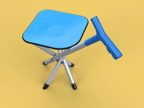 CANE STICK CHAIR WALKING SEAT STOOL POLE CRUTCH FOLDING PORTABLE 3D Model
