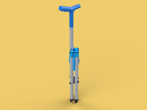 CANE STICK CHAIR WALKING SEAT STOOL POLE CRUTCH FOLDING PORTABLE 3D Модель