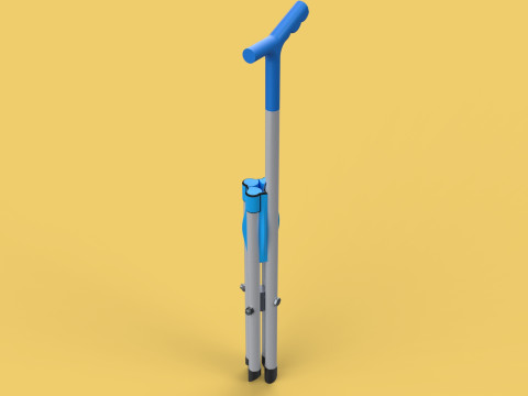 CANE STICK CHAIR WALKING SEAT STOOL POLE CRUTCH FOLDING PORTABLE 3D Модель