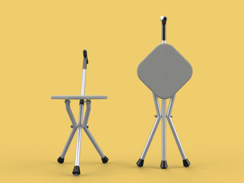 STICK CANE CHAIR WALKING SEAT STOOL POLE CRUTCH FOLDING PORTABLE Modelo 3D