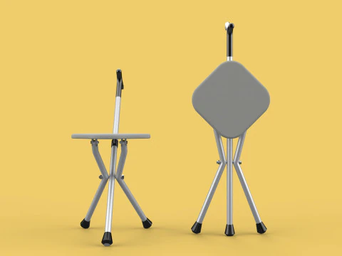 STICK CANE CHAIR WALKING SEAT STOOL POLE CRUTCH FOLDING PORTABLE 3D Model