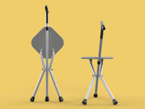 STICK CANE CHAIR WALKING SEAT STOOL POLE CRUTCH FOLDING PORTABLE 3D Model