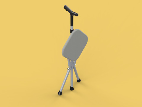 STICK CANE CHAIR WALKING SEAT STOOL POLE CRUTCH FOLDING PORTABLE Modelo 3D